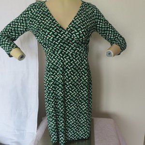 LOFT V Wrap Print Dress
